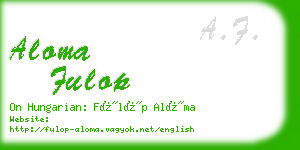 aloma fulop business card